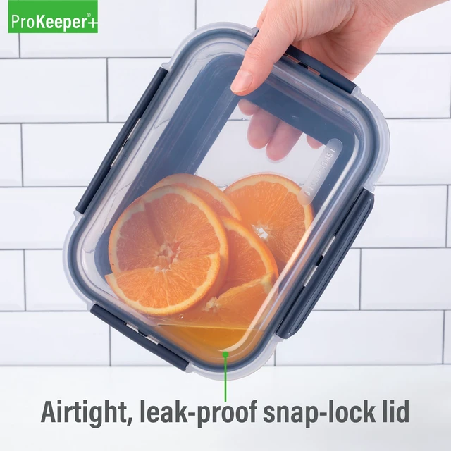Alt view image 3 of 6 - ProKeeper+ 6.1-Cup Glass Food Storage Container with Airtight Silicone Lid