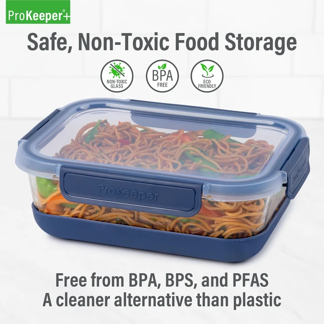 Alt view image 5 of 6 - ProKeeper+ 6.1-Cup Glass Food Storage Container with Airtight Silicone Lid