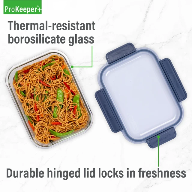 Alt view image 6 of 6 - ProKeeper+ 6.1-Cup Glass Food Storage Container with Airtight Silicone Lid