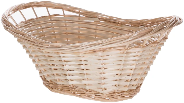 Main image of Mainstays 16.14in L x 11.42in W x 7.08in H Decorative Oval Split Willow Basket with Cutout Handles