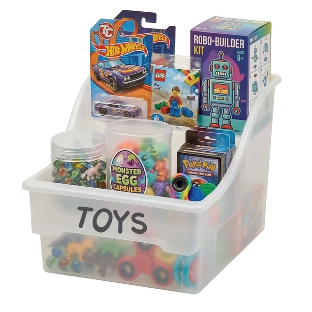Alt view image 2 of 6 - (2 Pack) Mainstays 2-Tier Medium Clear Plastic Pantry Bin, 10in x 8.25in x 7.2in