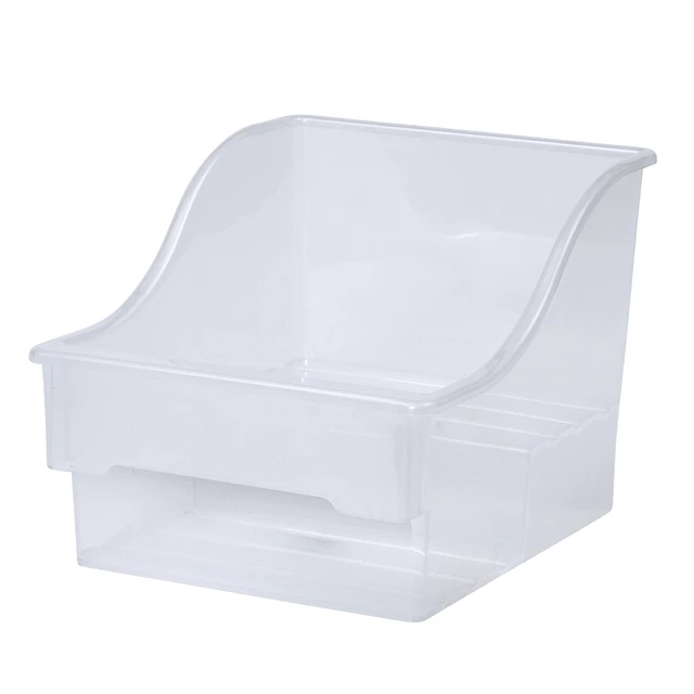 Alt view image 6 of 6 - (2 Pack) Mainstays 2-Tier Medium Clear Plastic Pantry Bin, 10in x 8.25in x 7.2in