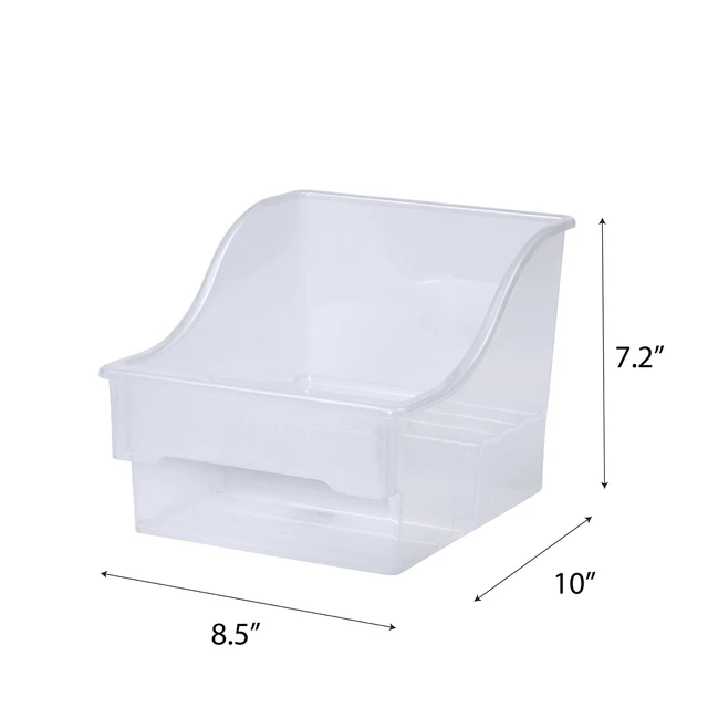 Alt view image 3 of 6 - (2 Pack) Mainstays 2-Tier Medium Clear Plastic Pantry Bin, 10in x 8.25in x 7.2in