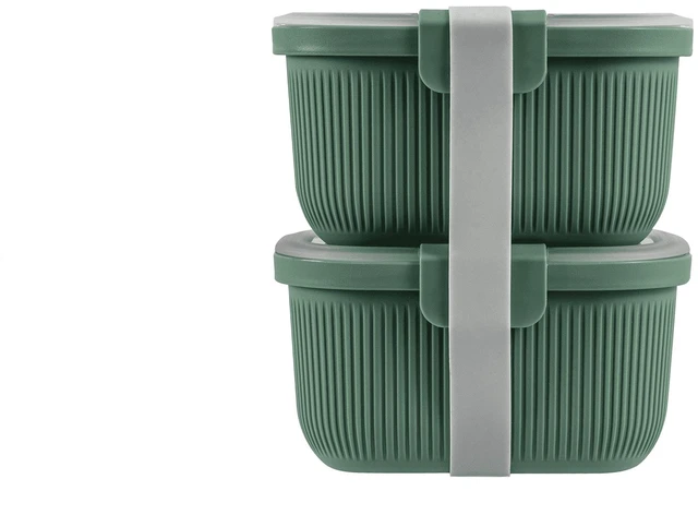 Main image of Mainstays Plastic Bento Snack Container, 19oz, Rectangular, Green
