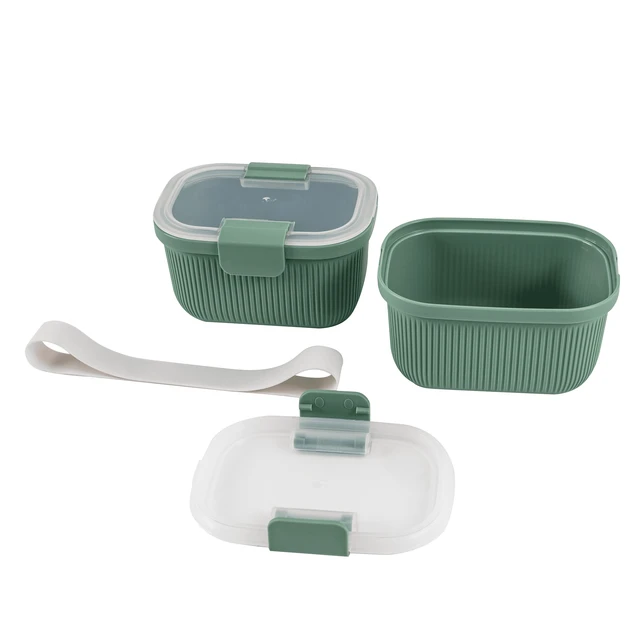 Alt view image 5 of 6 - Mainstays Plastic Bento Snack Container, 19oz, Rectangular, Green