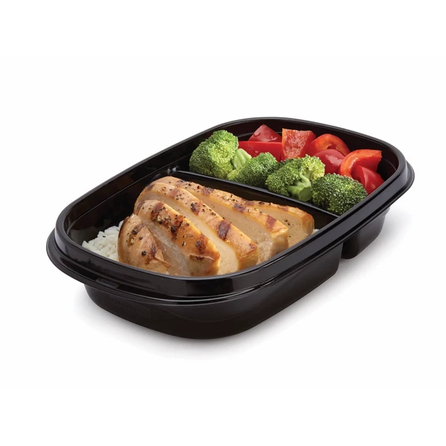 Alt view image 4 of 5 - Rubbermaid TakeAlongs 3.7Cups Meal Prep Food Storage Container with Built-In Divider (Includes 10 Containers + 10 Lids)
