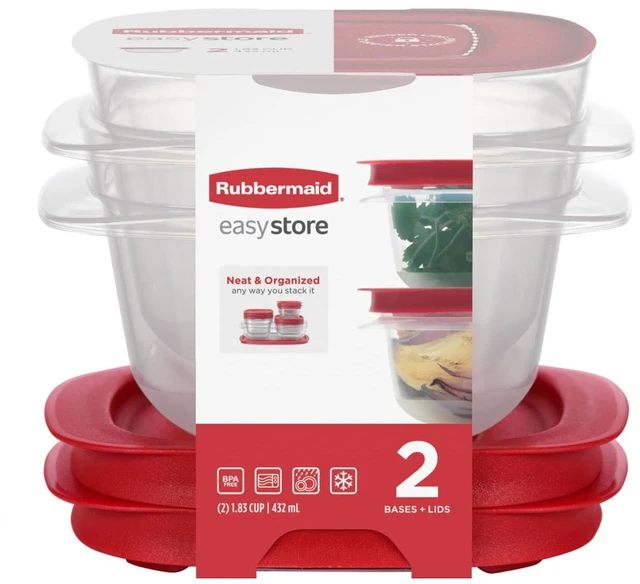Main image of Rubbermaid EasyStore 1.83-Cup Square Food Storage Containers with Lids, 2 Pack