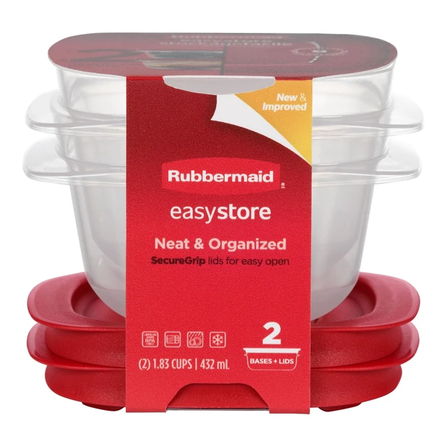 Alt view image 6 of 7 - Rubbermaid EasyStore 1.83-Cup Square Food Storage Containers with Lids, 2 Pack