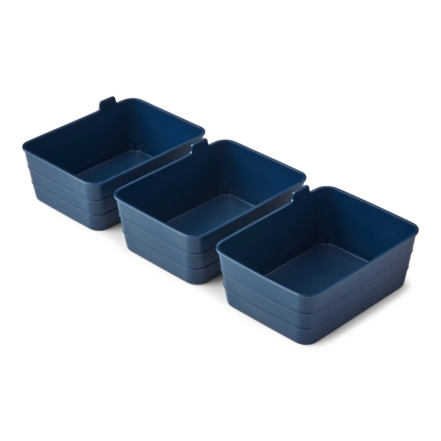 Alt view image 2 of 6 - Mainstays 2 Pack Flexible Drawer Organizers Set of 3, 7in x 5.2in x 2.9in, Blue