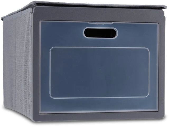 Main image of Mainstays Grey Stackable Fabric Shoe Storage Organizer for Closets