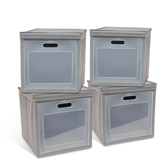 Alt view image 2 of 6 - Mainstays Grey Stackable Fabric Shoe Storage Organizer for Closets