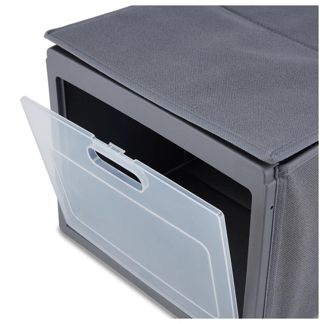 Alt view image 3 of 6 - Mainstays Grey Stackable Fabric Shoe Storage Organizer for Closets