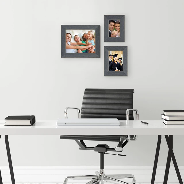 Alt view image 4 of 6 - Mainstays 4x6 Picture Frame, Chambray Blue with Brown Accents, Tabletop