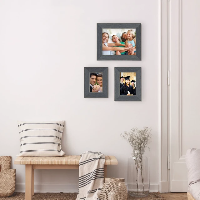 Alt view image 6 of 6 - Mainstays 4x6 Picture Frame, Chambray Blue with Brown Accents, Tabletop