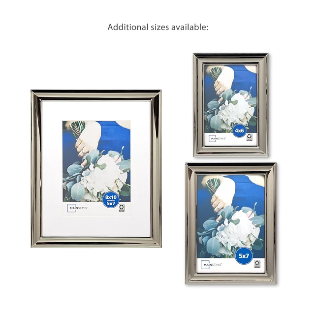 Alt view image 2 of 7 - Mainstays 4x6 Silver Finish Metal Picture Frame, Tabletop or Wall Display