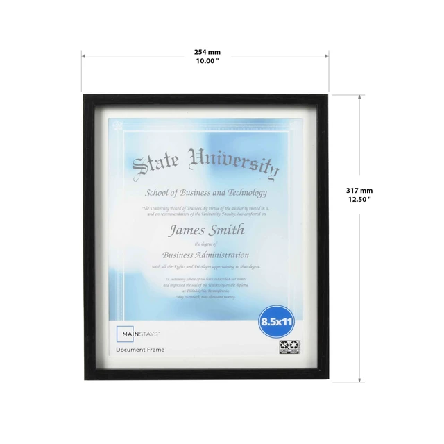 Alt view image 5 of 6 - Mainstays Black 8.5"x11" Document Picture Frame for Wall or Tabletop Display 1-Pack