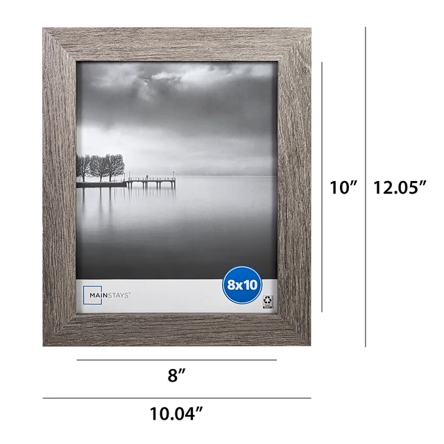 Alt view image 4 of 7 - Mainstays 8 x 10 Rustic Gray Wide Bevel Gallery Picture Frame, Tabletop or Wall Display