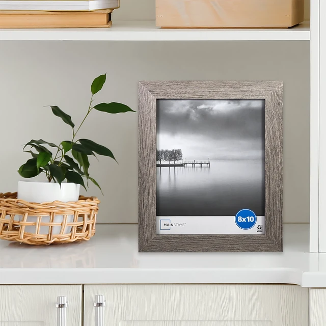 Alt view image 3 of 7 - Mainstays 8 x 10 Rustic Gray Wide Bevel Gallery Picture Frame, Tabletop or Wall Display