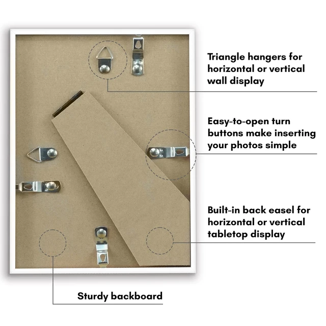 Alt view image 2 of 5 - Americanflat 5x7 Picture Frame with Shatter-Resistant Glass and 4x6 Mat, Streamline, White