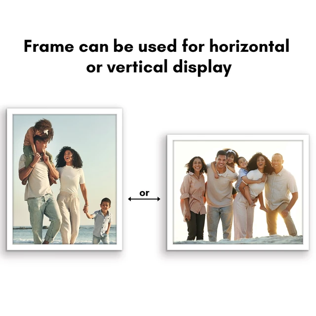 Alt view image 3 of 7 - Americanflat 8x10 Picture Frame with Shatter-Resistant Glass, Streamline Collection, Thin Border - White