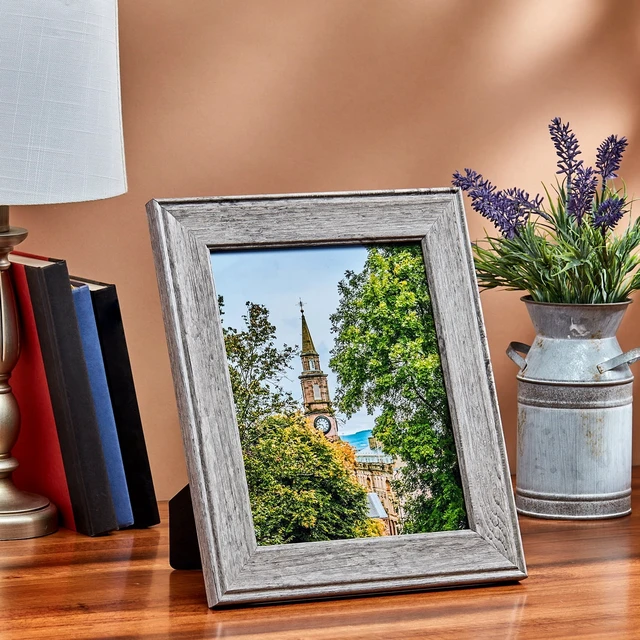 Alt view image 2 of 6 - Mainstays 8x10 Picture Frame, Rustic Gray, Tabletop or Wall Display