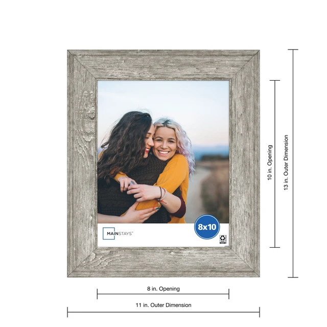 Alt view image 6 of 6 - Mainstays 8x10 Picture Frame, Rustic Gray, Tabletop or Wall Display