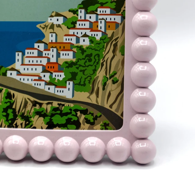 Alt view image 5 of 5 - OneDesign Home 4X6 Glossy Blush Beaded Resin Tabletop Picture Frame
