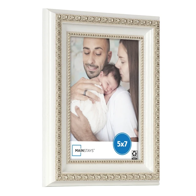 Alt view image 4 of 6 - Mainstays 5 x 7 White Ornate Tabletop Picture Frame