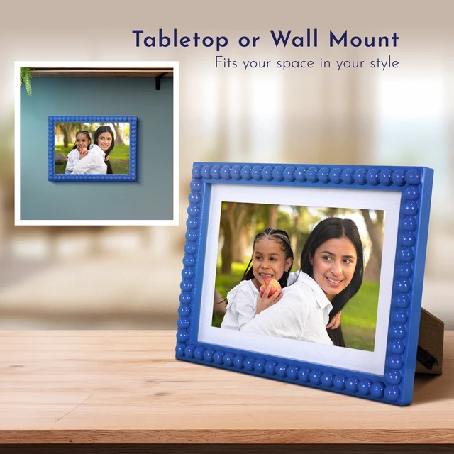 Alt view image 3 of 6 - Mainstays by Becky G. & Alejandra Beaded Photo Frame, Blue Eyes, 4x6in with Mat or 5x7in
