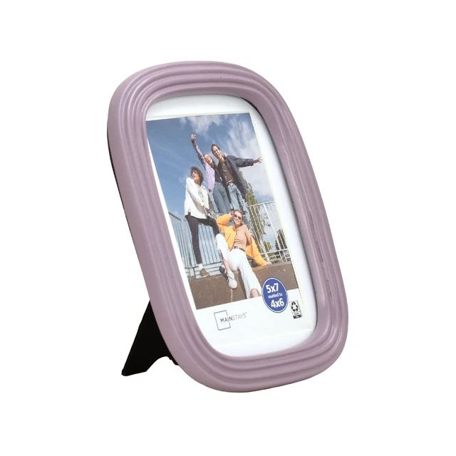 Alt view image 5 of 6 - Mainstays 5x7 Picture Frame Matted to 4x6, Hazy Purple Ribbed Rounded Corner, Wall or Tabletop