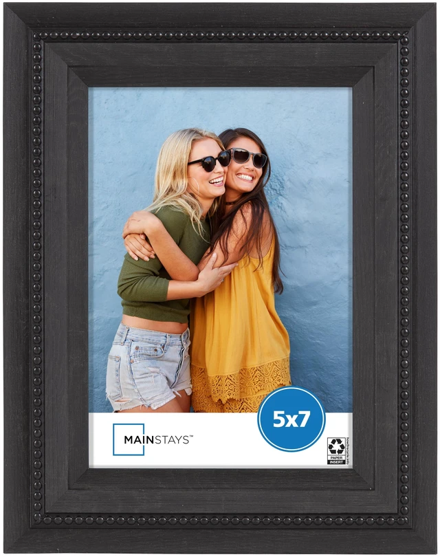 Main image of Mainstays 5x7 Black Beaded Tabletop Picture Frame