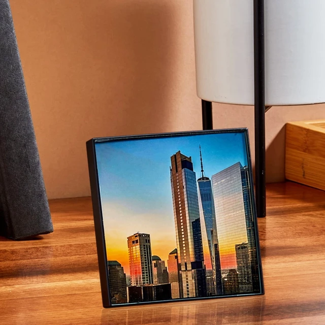 Alt view image 2 of 5 - 6 Pack Mainstays 4x4 Picture Frame Black Front Loading Wall or Tabletop