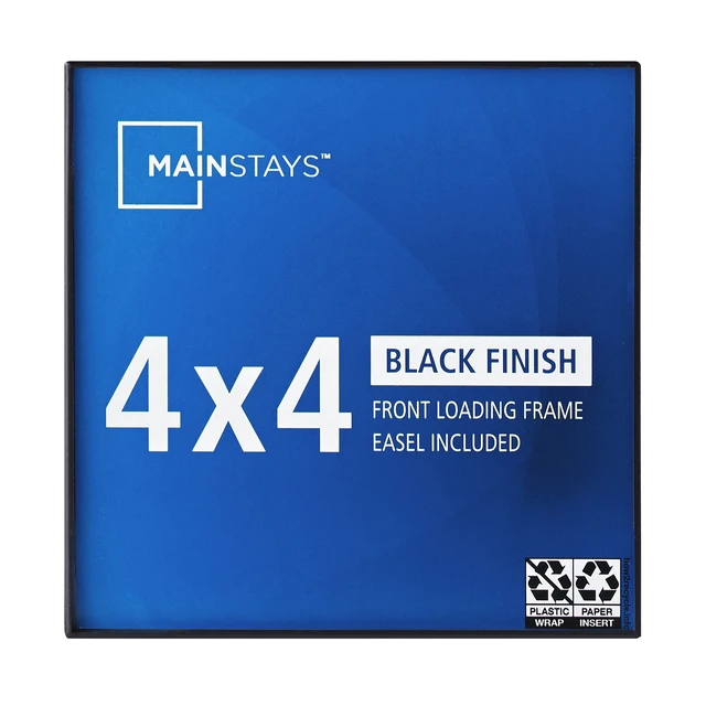Alt view image 4 of 5 - 6 Pack Mainstays 4x4 Picture Frame Black Front Loading Wall or Tabletop