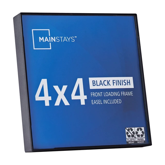 Alt view image 5 of 5 - 6 Pack Mainstays 4x4 Picture Frame Black Front Loading Wall or Tabletop