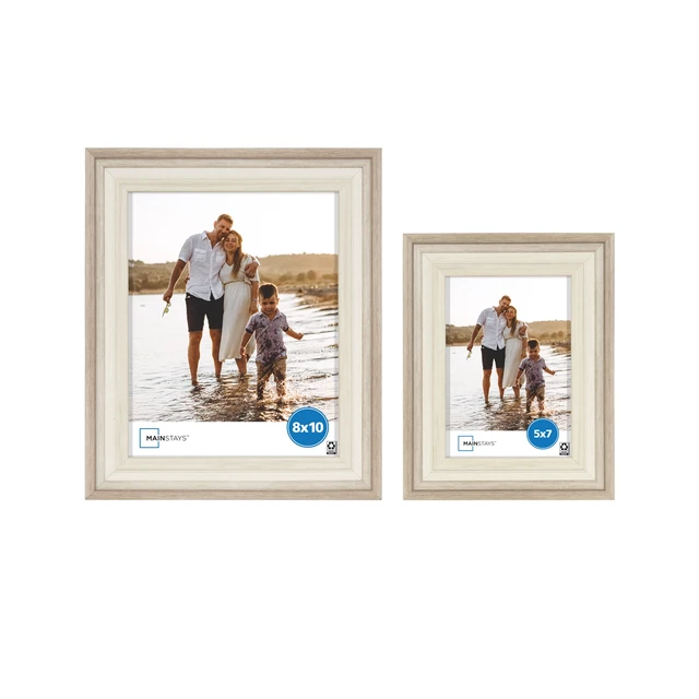 Alt view image 2 of 6 - Mainstays 8x10 Two-Tone Beige Tabletop Picture Frame