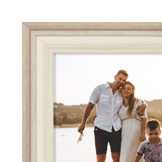 Alt view image 4 of 6 - Mainstays 8x10 Two-Tone Beige Tabletop Picture Frame