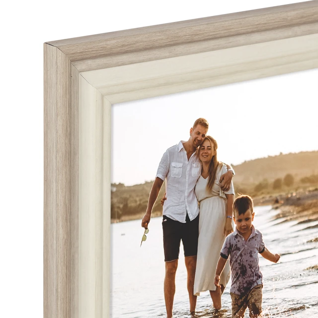 Alt view image 3 of 6 - Mainstays 8x10 Two-Tone Beige Tabletop Picture Frame