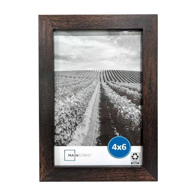 Alt view image 2 of 6 - Mainstays 4 x 6 Picture Frame (2 Pack), Brown, Tabletop or Wall Display