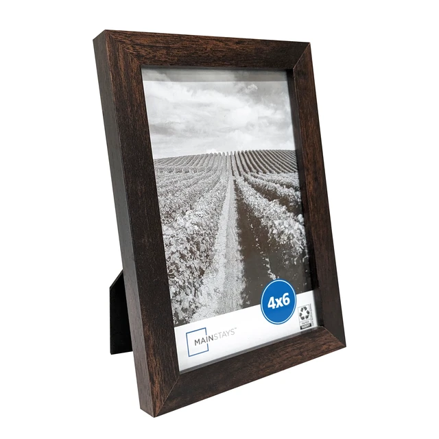 Alt view image 3 of 6 - Mainstays 4 x 6 Picture Frame (2 Pack), Brown, Tabletop or Wall Display