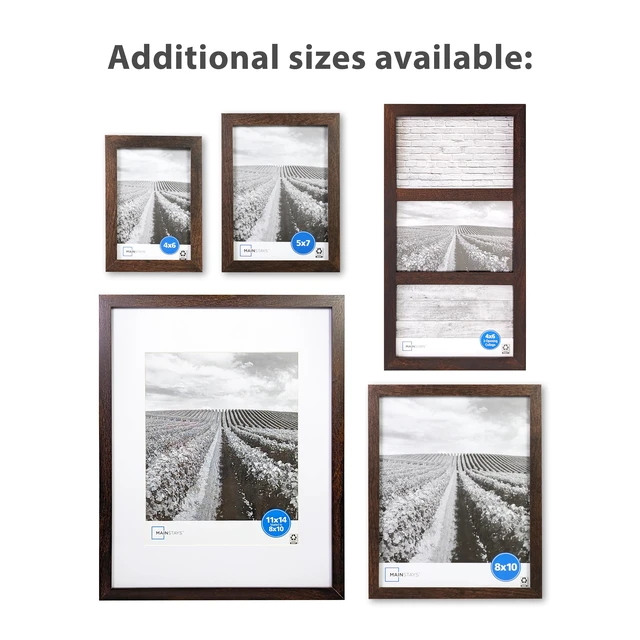 Alt view image 5 of 6 - Mainstays 4 x 6 Picture Frame (2 Pack), Brown, Tabletop or Wall Display
