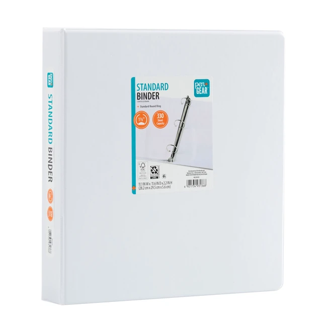 Alt view image 2 of 6 - Pen+Gear Economy Binder, 1.5in O-Ring, White, 2 Pack