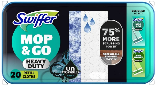 Main image of Swiffer Mop & Go Wet Refills Multi-Surface Floor Cleaner Unstopables Fresh 20 Count