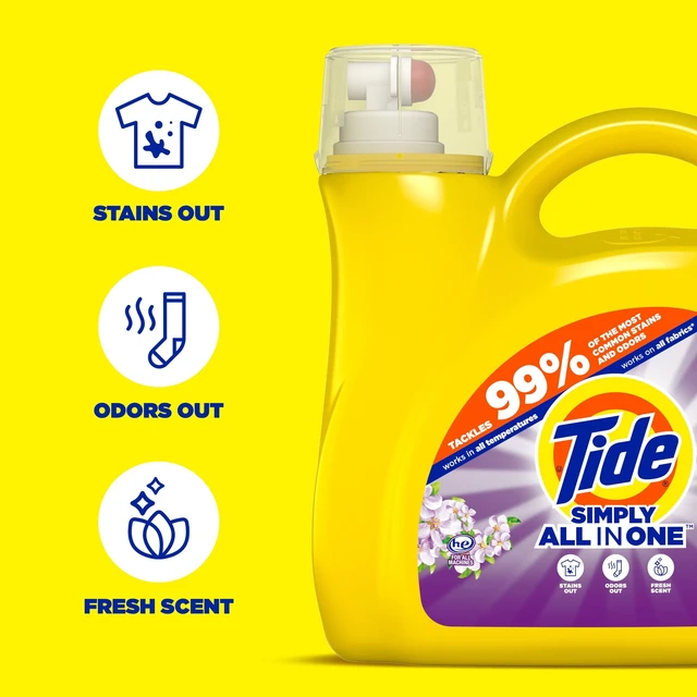 Alt view image 3 of 6 - Tide Simply Laundry Detergent Liquid, Berry Blossom Scent, 117Fl Oz, 89Loads