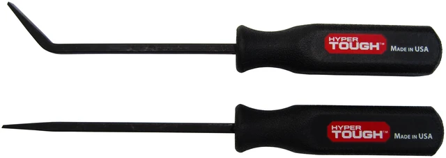 Main image of Hyper Tough Mini Handled Steel Pry Bar Set with Straight and Curved Blades