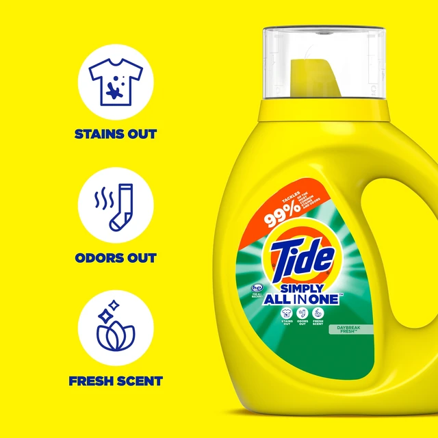 Alt view image 4 of 6 - Tide Simply Liquid Laundry Detergent Daybreak Fresh 64 Loads 84 fl oz