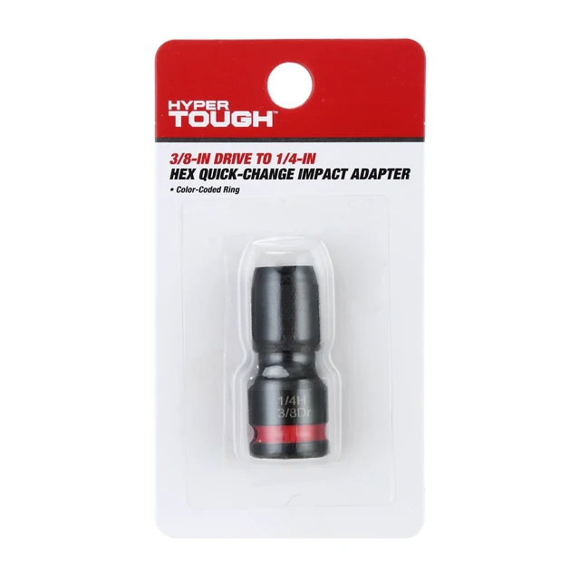 Alt view image 3 of 6 - Hyper Tough Quick-Release Impact Adapter 2-Pack, 3/8in Drive to 1/4in Hex Female Socket