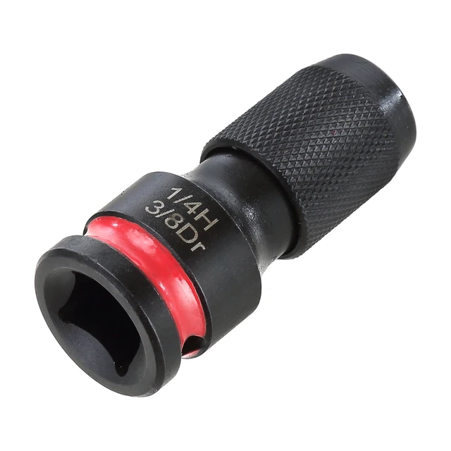 Alt view image 2 of 6 - Hyper Tough Quick-Release Impact Adapter 2-Pack, 3/8in Drive to 1/4in Hex Female Socket