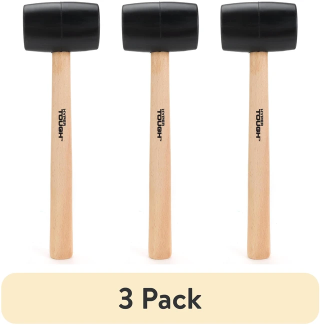 Main image of Hyper Tough TH70020A 16 oz Rubber Mallet with Wood Handle (3 Pack)