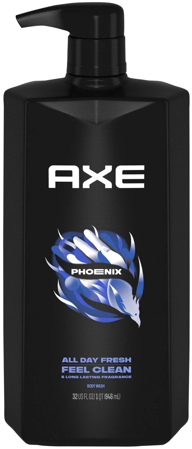 Main image of Axe 12h Refreshing Scent Phoenix Crushed Mint & Rosemary Men's Body Wash, 32 fl oz Pump, with 100% Plant-Based Moisturizers