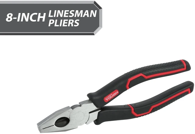 Main image of Hyper Tough 8-inch Linesman Pliers 5176V with Ergonomic Soft Grips